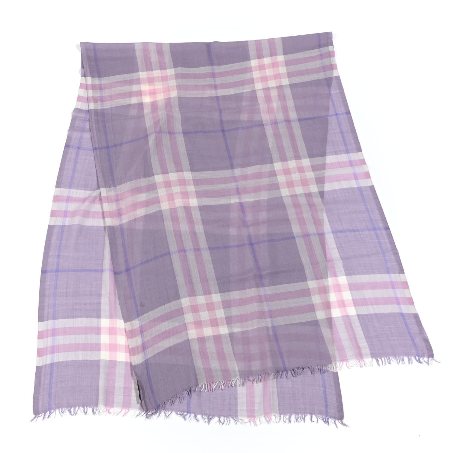 Burberry Wool Silk Gauze Giant Check Lightweight Scarf Pale Orchid 2 of 3