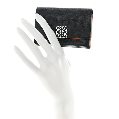 Loewe Grained Calfskin Anagram Gusset Wallet Black 2 of 12