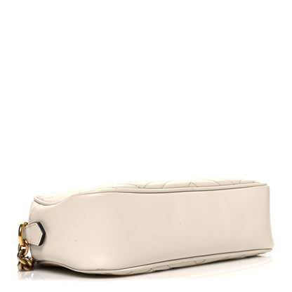Gucci Calfskin Matelasse Small GG Marmont Chain Shoulder Bag White 4 of 11