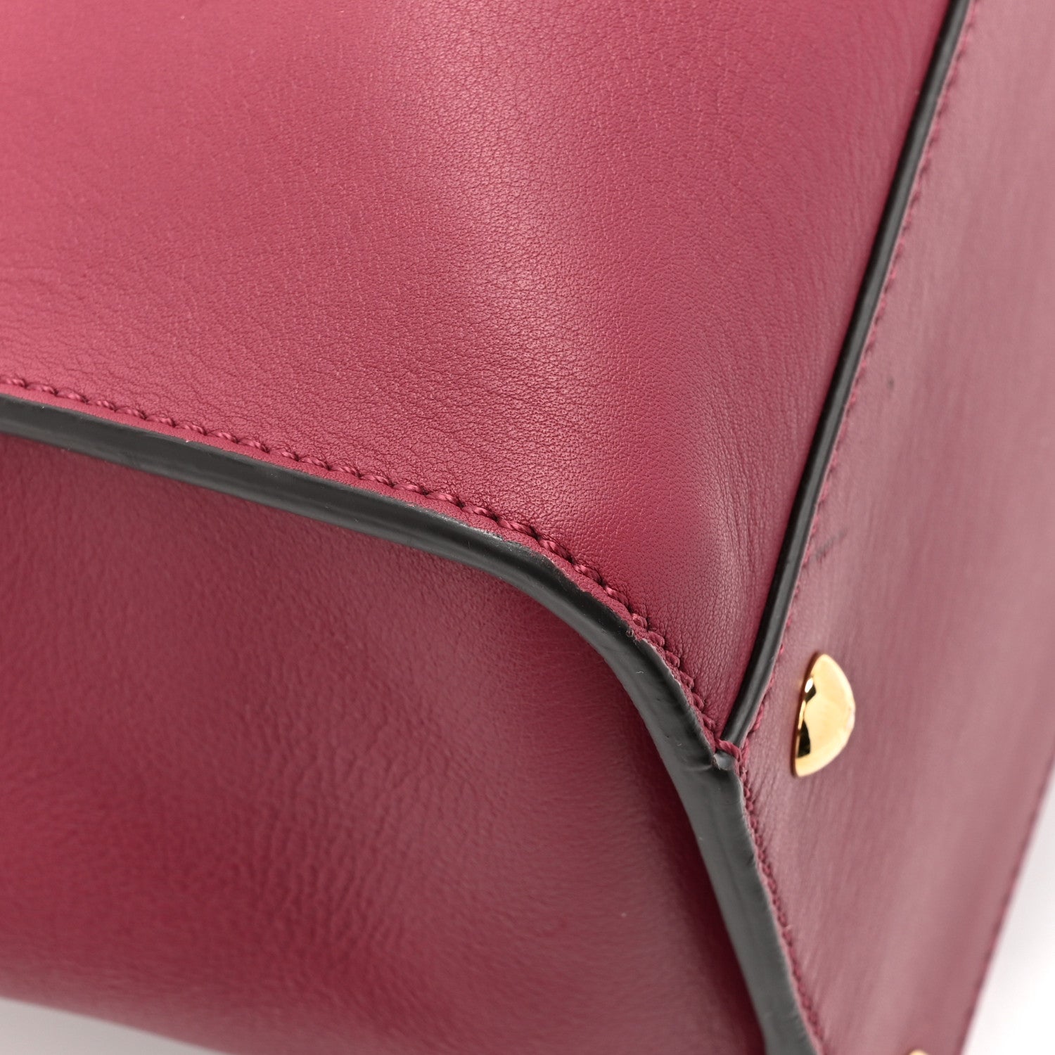 Fendi Vitello Seta Alacantara Large Peekaboo Iconic Satchel Black Cherry Fumo 12 of 13