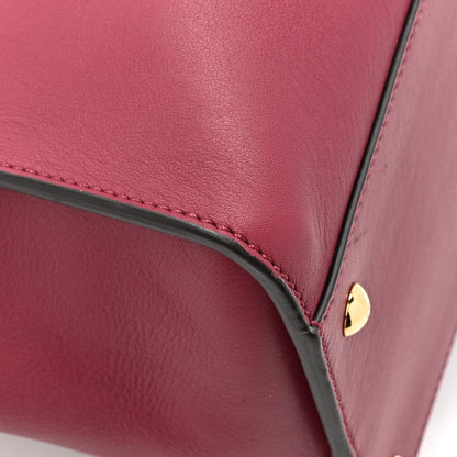 Fendi Vitello Seta Alacantara Large Peekaboo Iconic Satchel Black Cherry Fumo 12 of 13