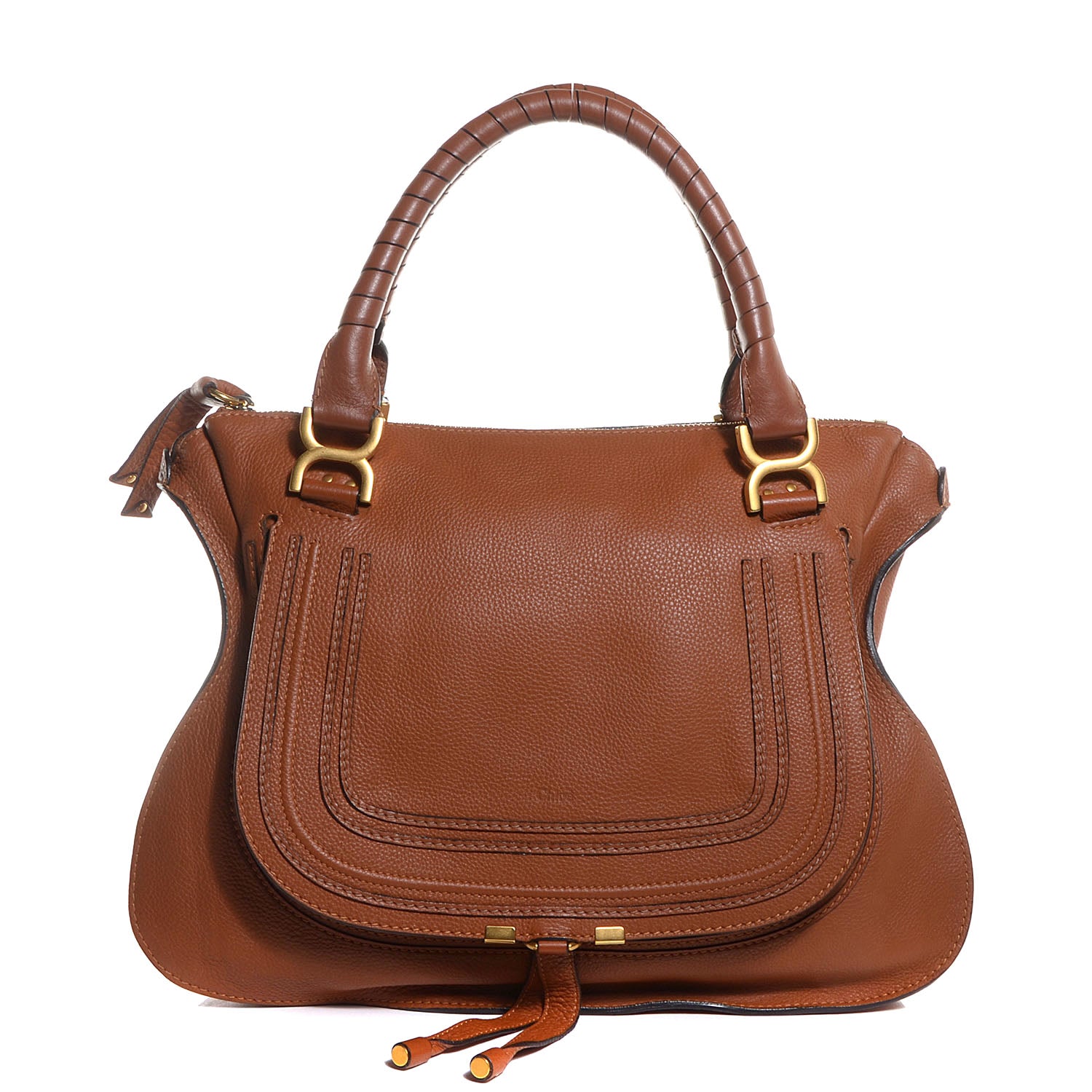 Chloe Calfskin Large Marcie Satchel Tan 1 of 12