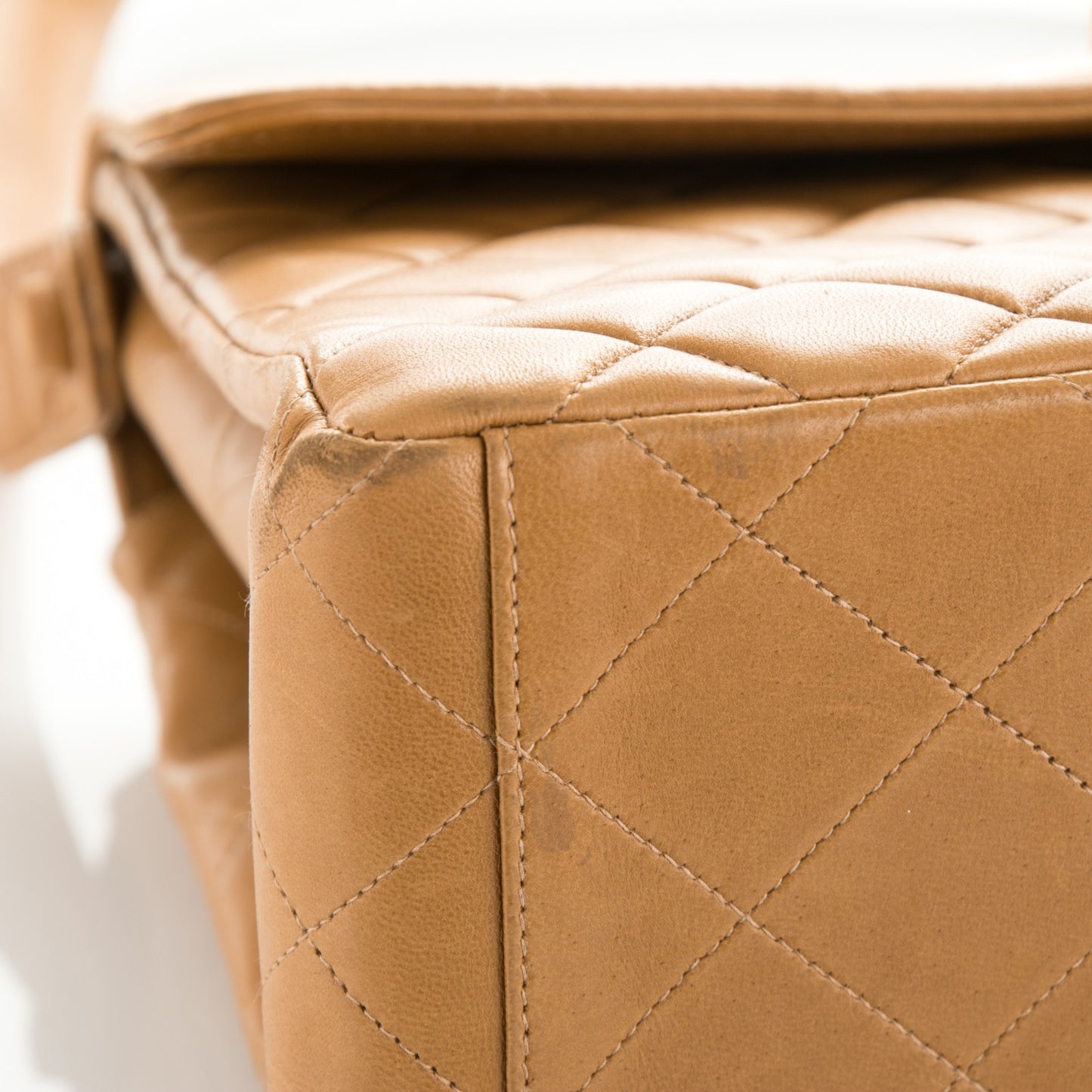 Lambskin Quilted Shoulder Bag Beige