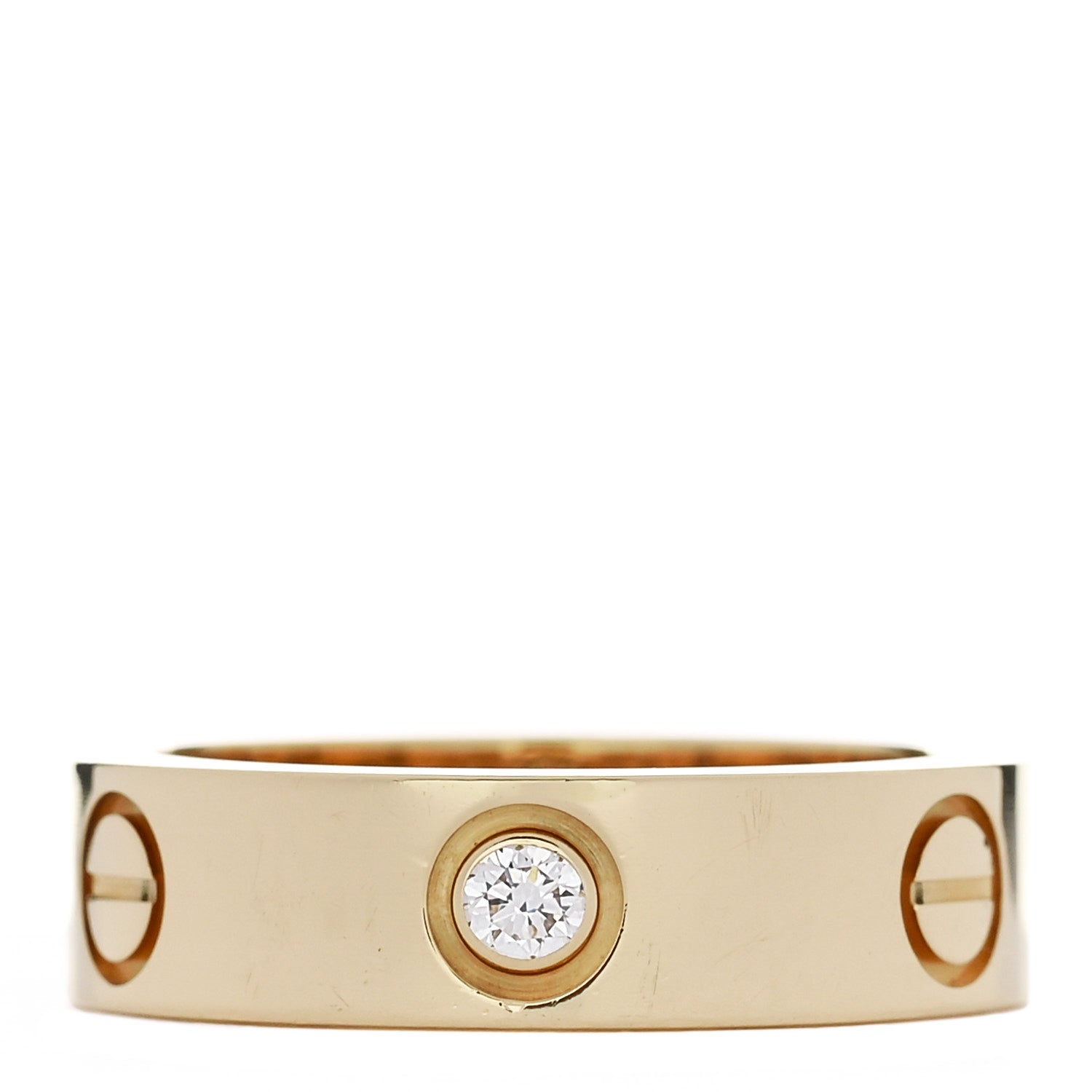 Cartier 18K Yellow Gold 3 Diamond 5.5mm LOVE Ring 54 7 1 of 4
