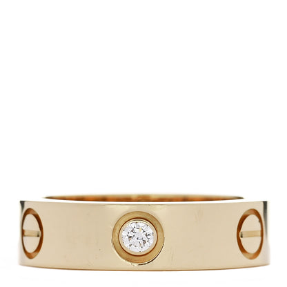 Cartier 18K Yellow Gold 3 Diamond 5.5mm LOVE Ring 54 7 1 of 4