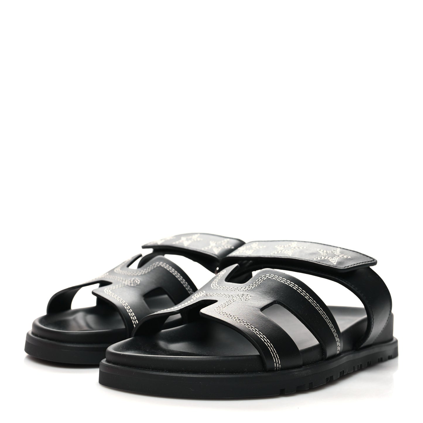 Calfskin Womens Embroidered Chypre Sandals 37 Black