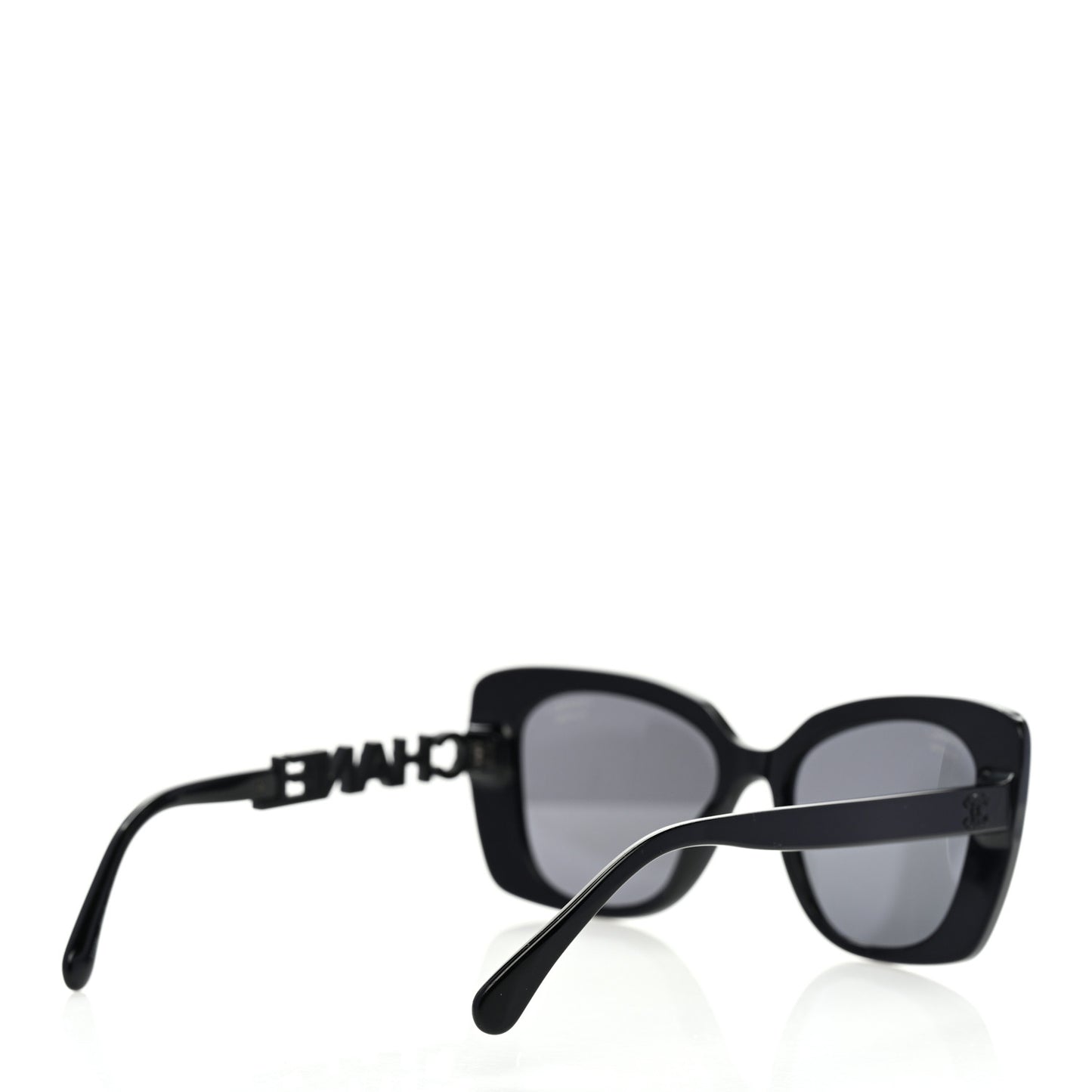Acetate Strass Polarized Square Sunglasses 5422 Black