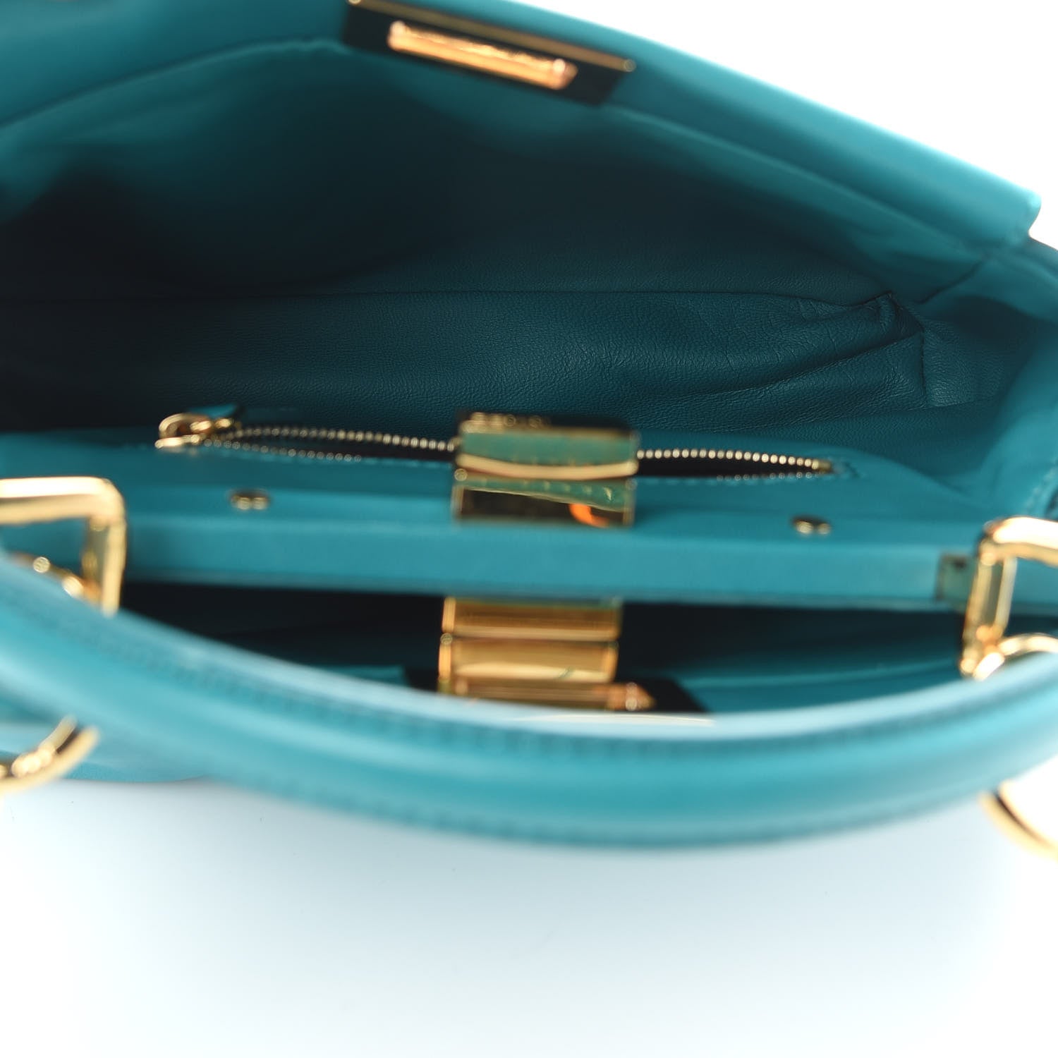 Fendi Nappa Mini Peekaboo Iconic Satchel Lago 6 of 14