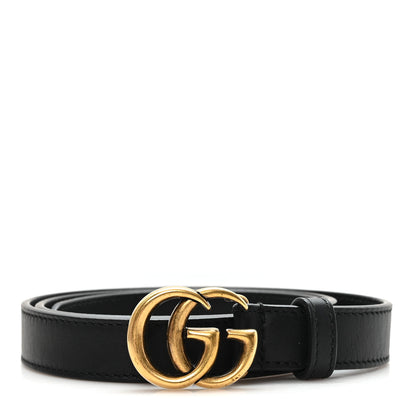 Gucci Calfskin Double G 20mm Belt 75 30 Black 1 of 4