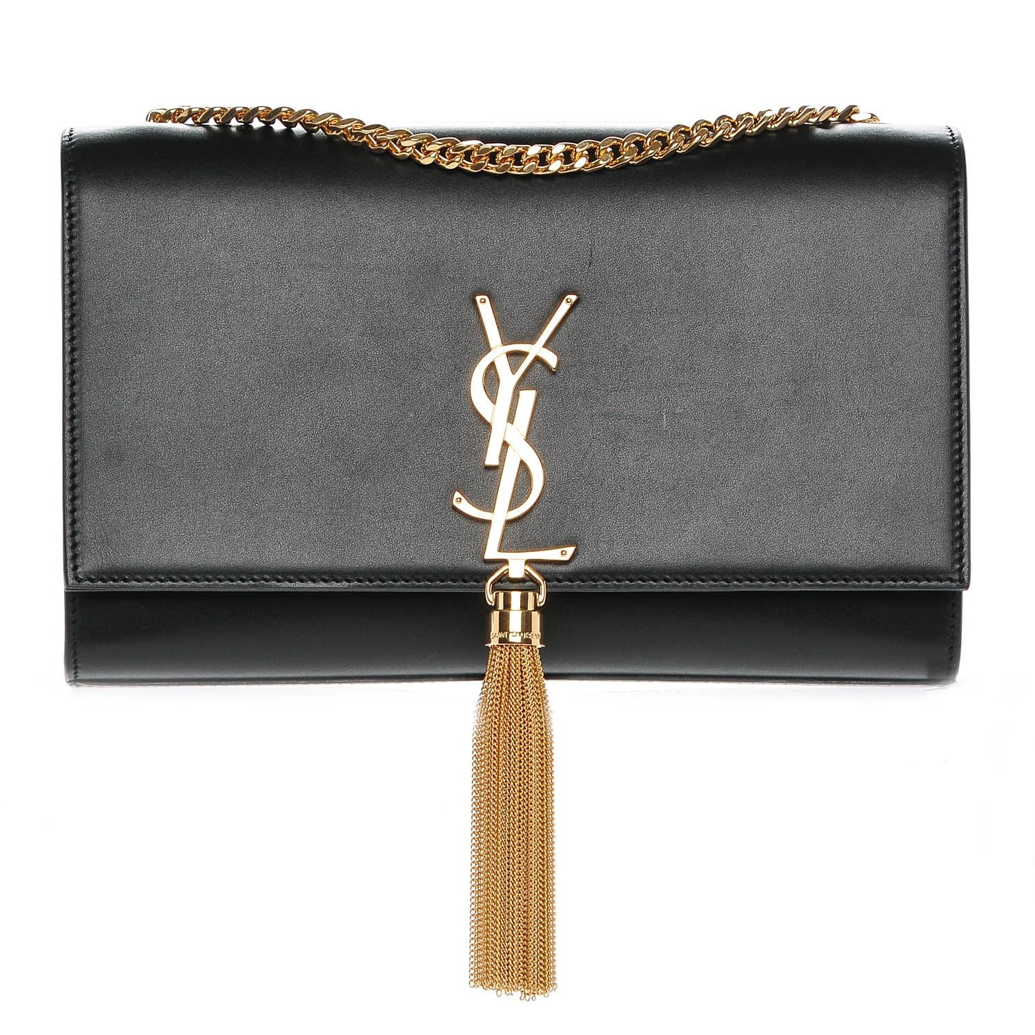 Saint Laurent Smooth Calfskin Medium Classic Monogram Kate Tassel Satchel Black 1 of 6