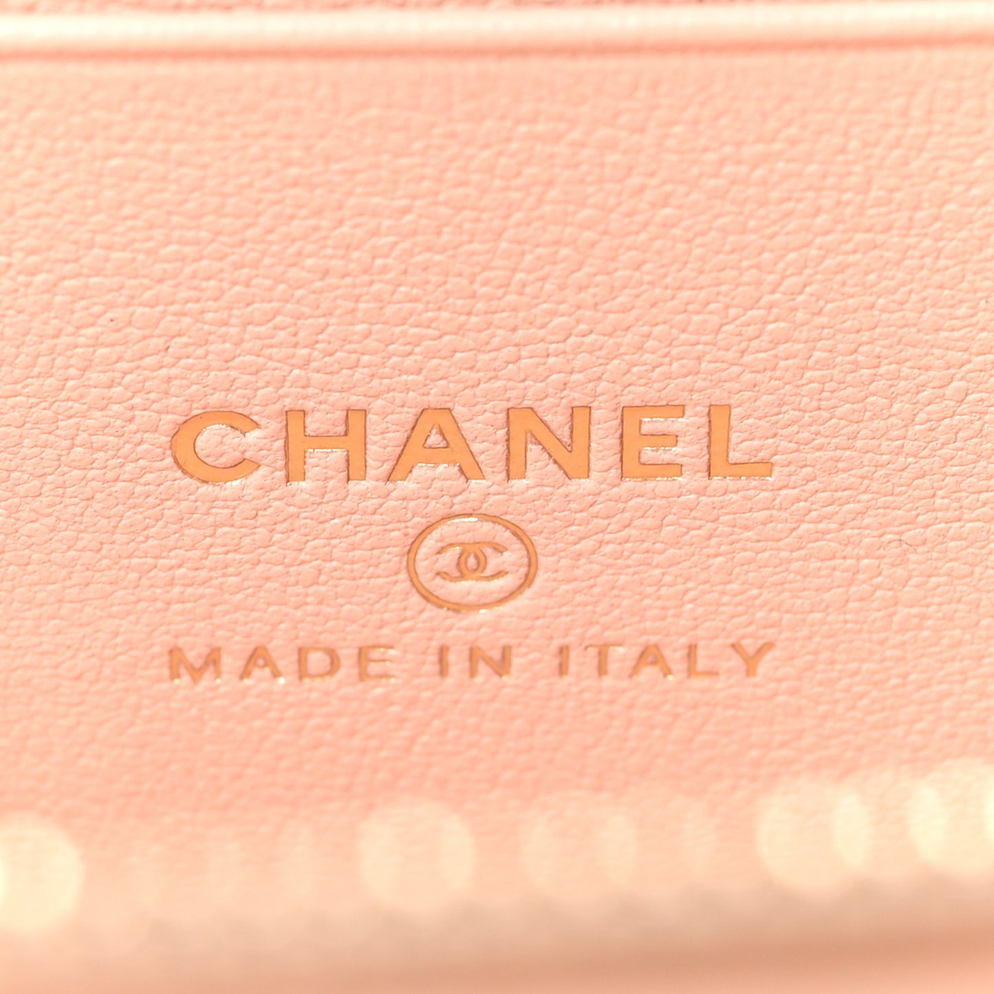 Lambskin Quilted Sweet Camellia Small Vanity Case With Chain Pink