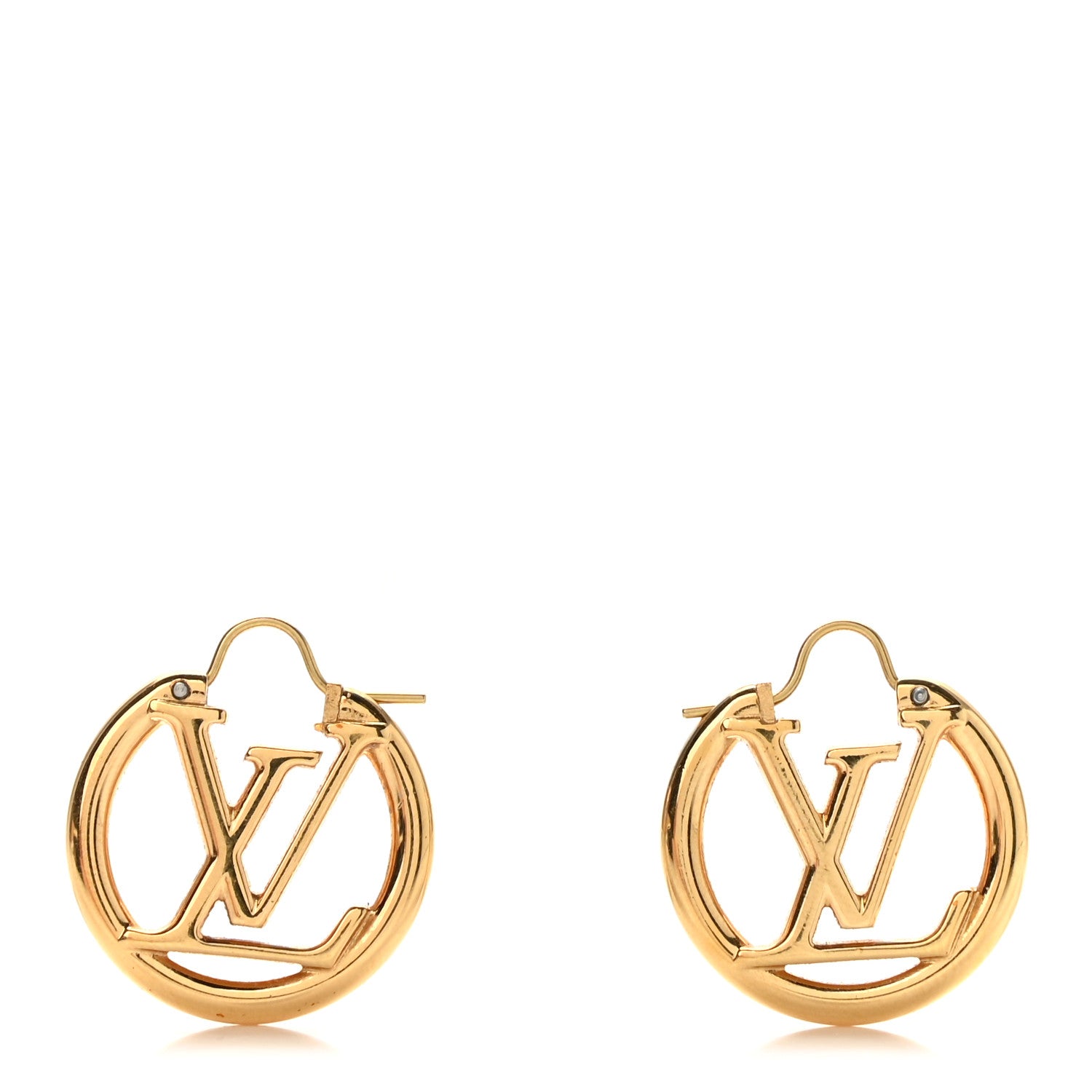 Louis Vuitton Metal Small Louise Hoop Earrings Gold 1 of 7