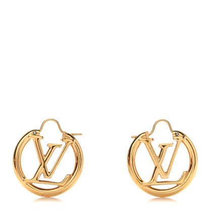 Louis Vuitton Metal Small Louise Hoop Earrings Gold 1 of 7