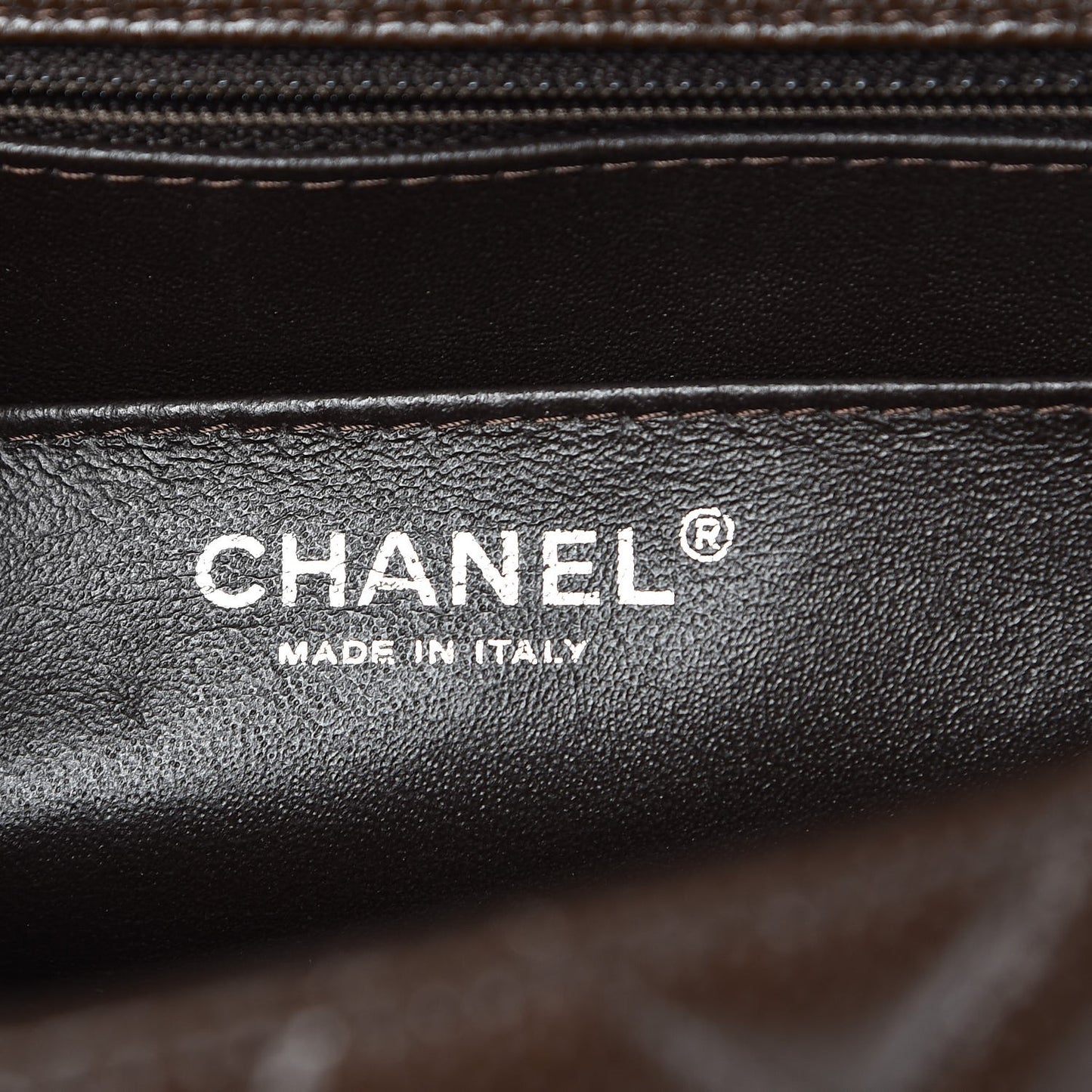 Caviar Quilted Jumbo Single Flap Dark Brown