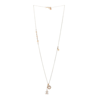 Chanel Pearl Crystal CC Necklace Gold 3 of 5