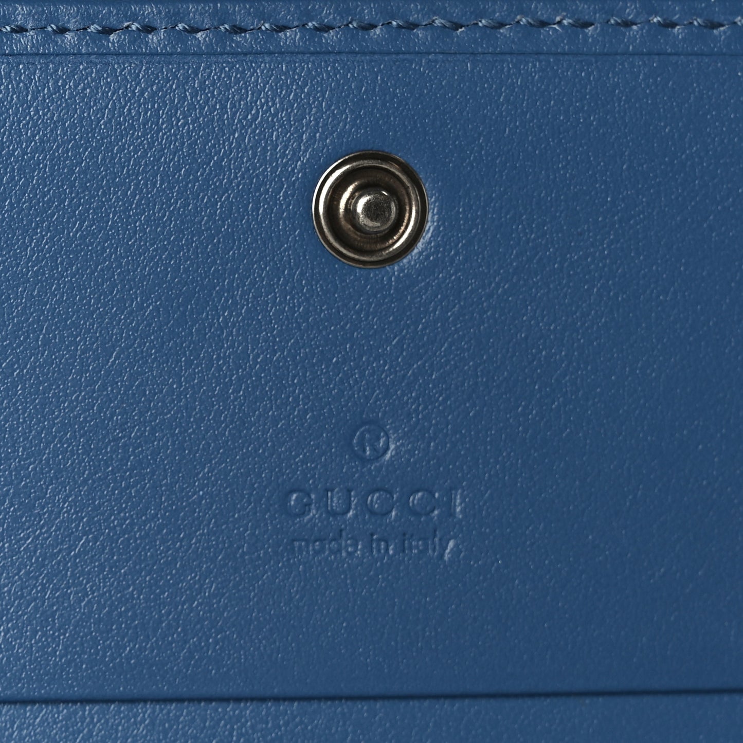 Calfskin Matelasse Aria GG Marmont Card Case Wallet Clear Blue
