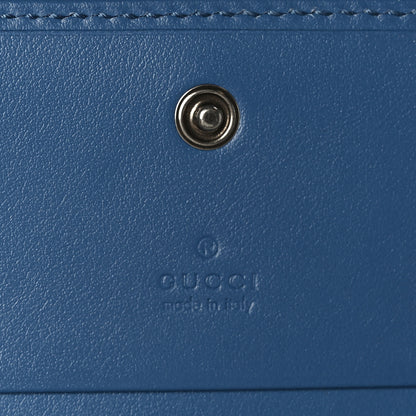 Gucci Calfskin Matelasse Aria GG Marmont Card Case Wallet Clear Blue 6 of 6