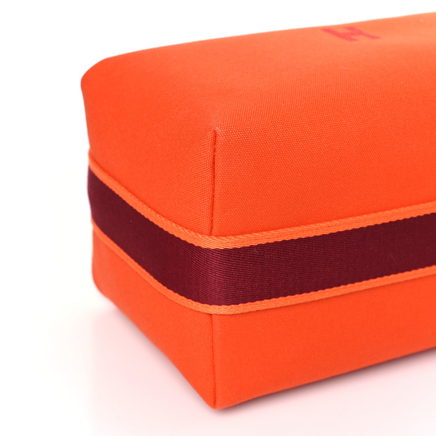 Canvas Large Bride-A-Brac Pouch Orange Feu Burgundy