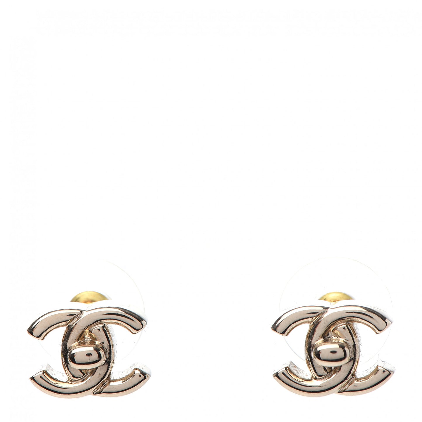 Metal CC Turnlock Earrings Gold