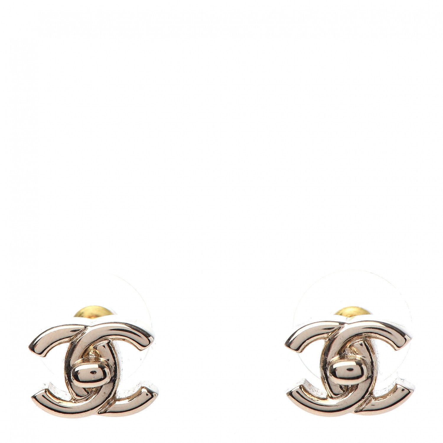 Chanel Metal CC Turnlock Earrings Gold 1 of 5