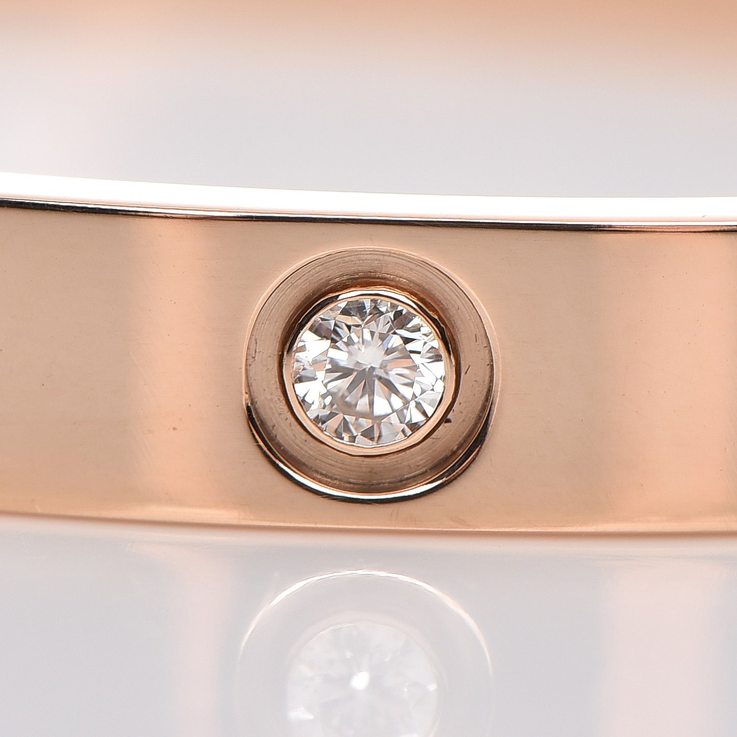 18K Pink Gold 4 Diamond LOVE Bracelet 17