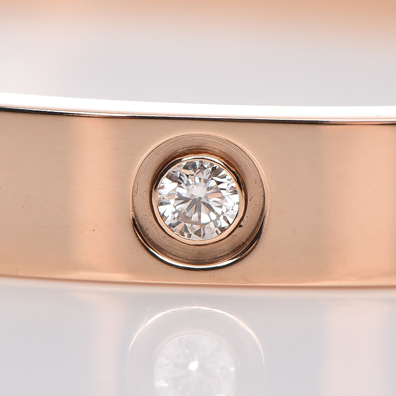 Cartier 18K Pink Gold 4 Diamond LOVE Bracelet 17 5 of 7