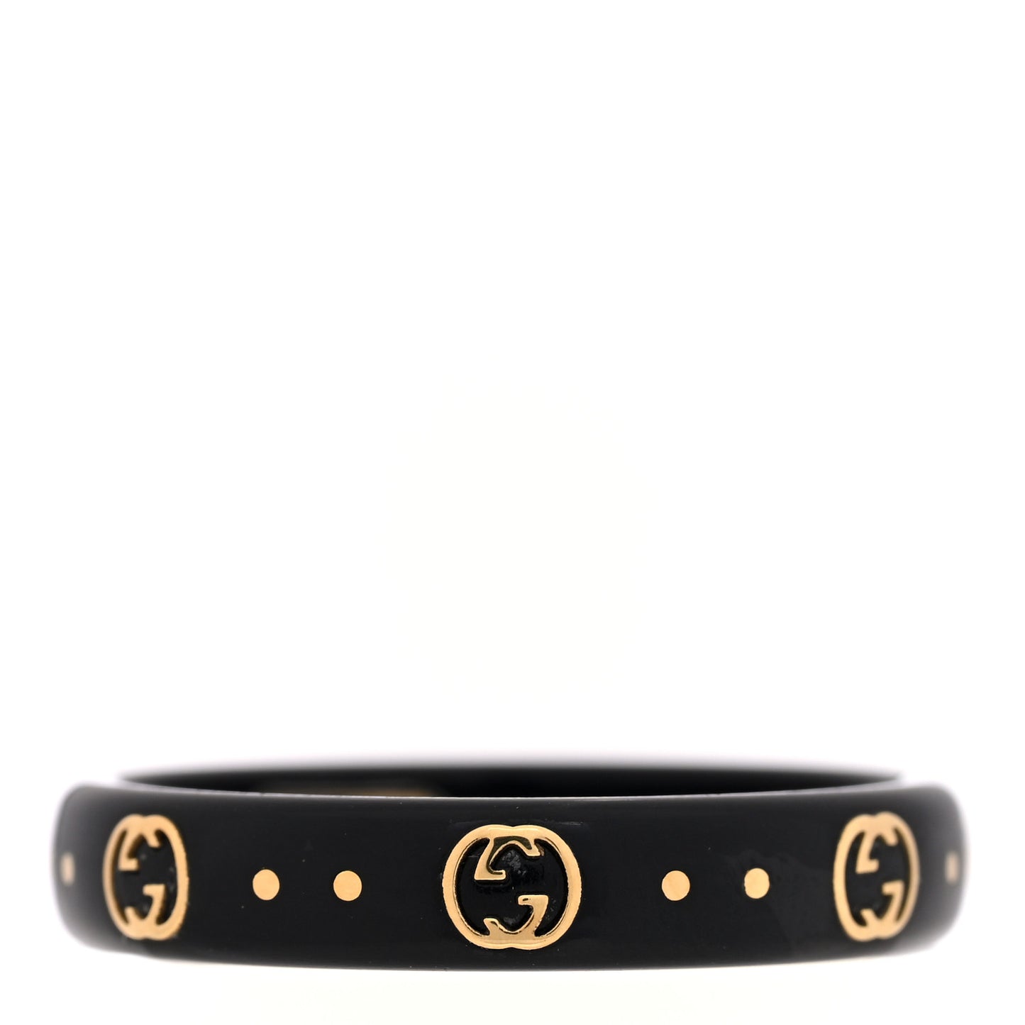 18K Yellow Gold Synthetic Corundum Icon Ring 58 8.25 Black