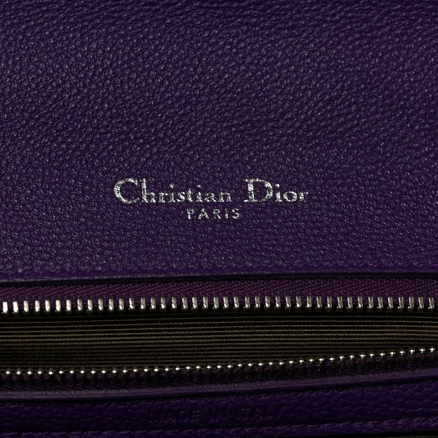 Grained Calfskin Medium Diorama Flap Bag Purple