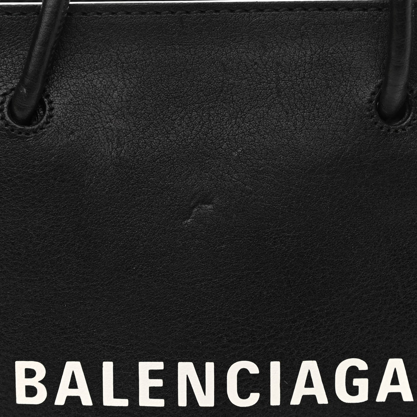 Calfskin Logo XXS Shopping Tote Black