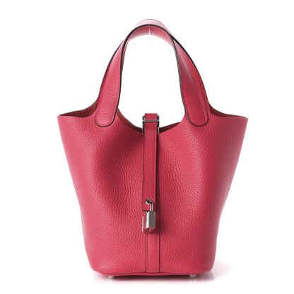 Hermes Taurillon Clemence Picotin Lock 18 PM Rose Extreme 1 of 11