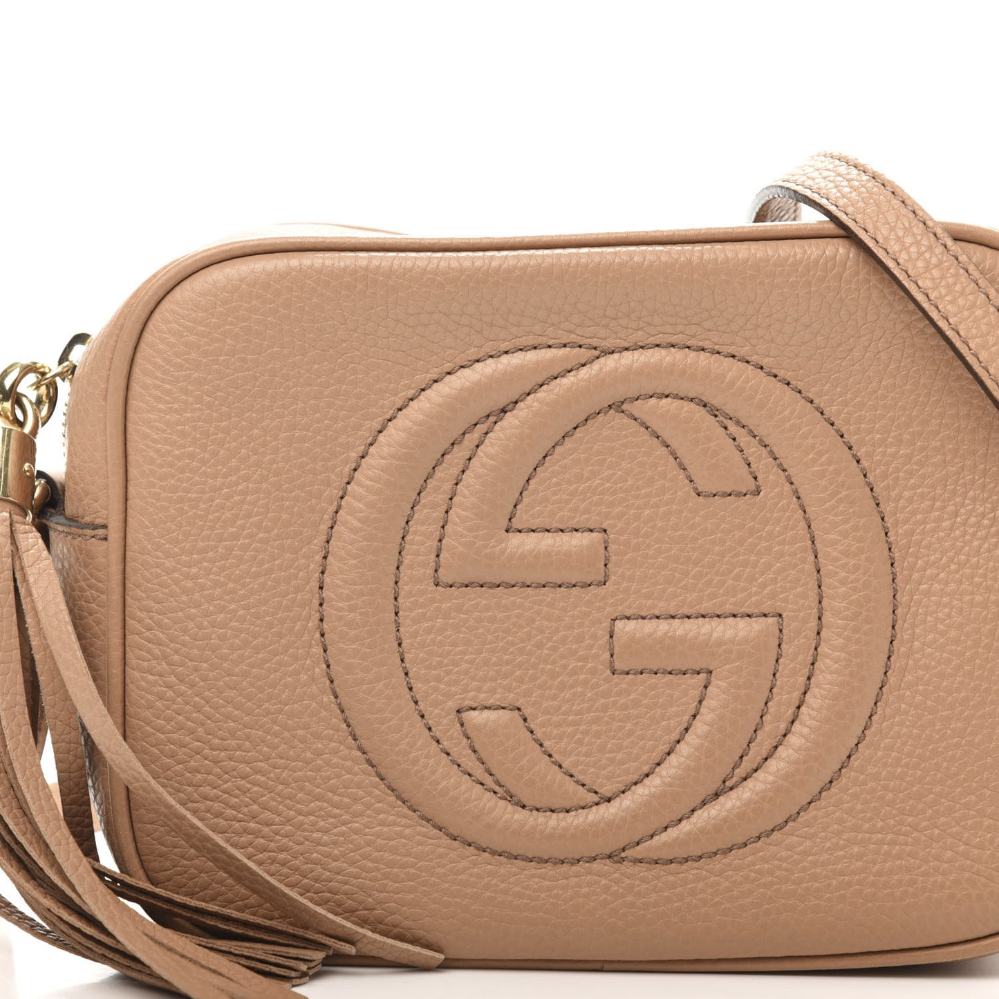 Pebbled Calfskin Small Soho Disco Bag Camelia