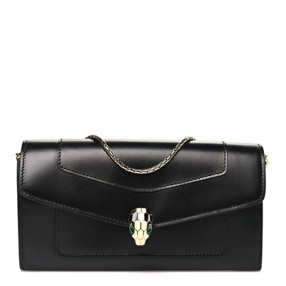 Bulgari Calfskin Serpenti Forever Chain Wallet Black 1 of 11