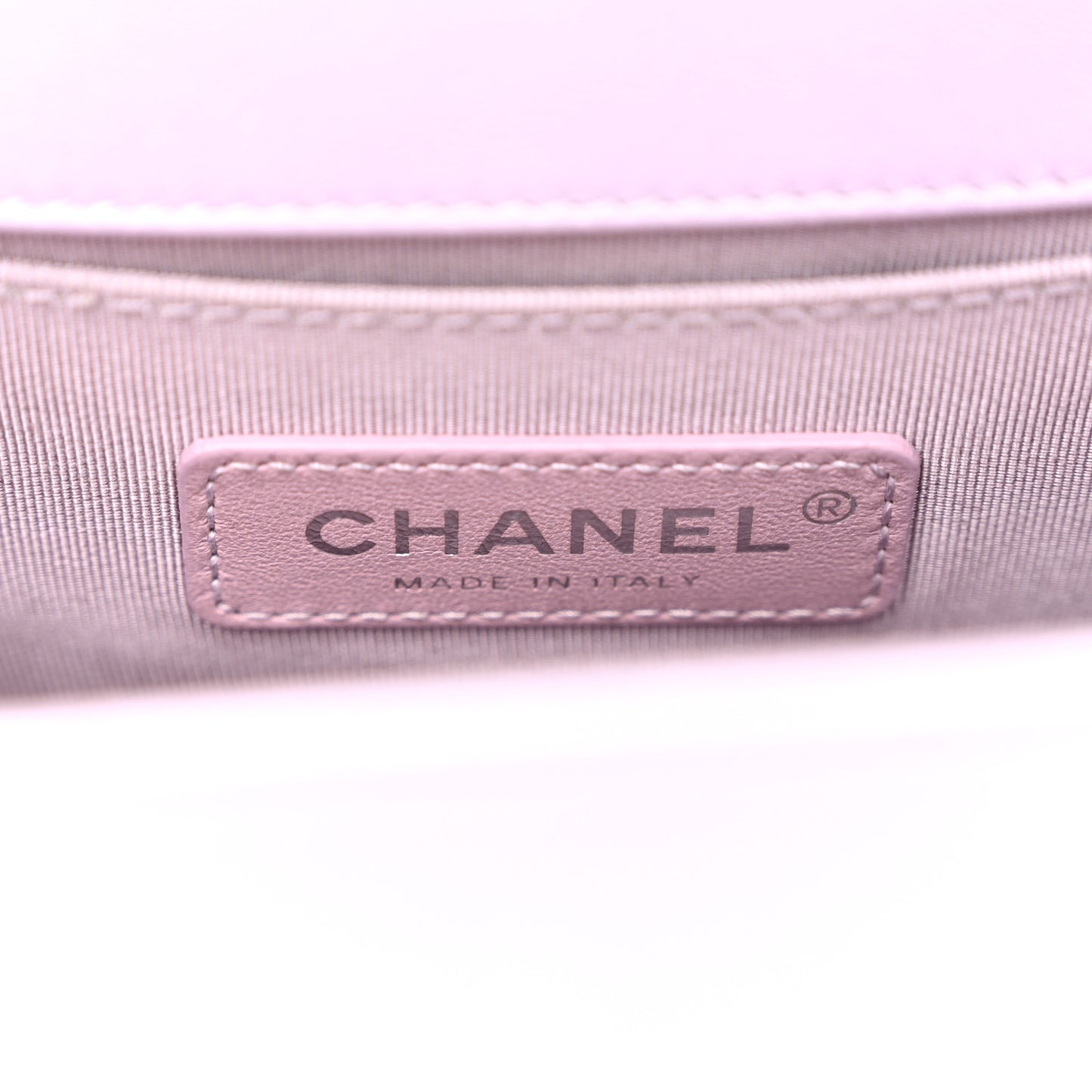 Metallic Lambskin Chevron Quilted Small Boy Flap Purple