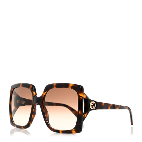 Acetate Square Frame Sunglasses GG0876S Tortoise