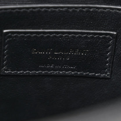 Saint Laurent Calfskin Crocodile Embossed Matelasse Monogram Baby Niki Chain Satchel Black 6 of 11