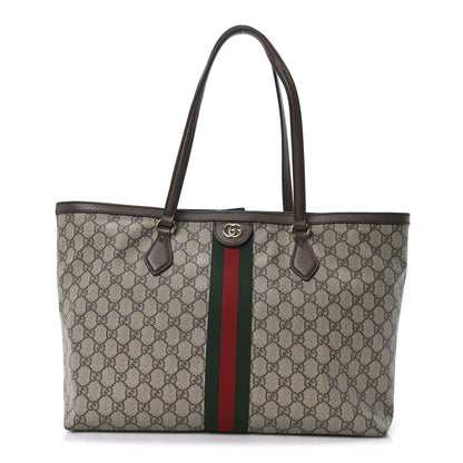 Gucci GG Supreme Monogram Medium Ophidia Shopping Tote Brown 1 of 10