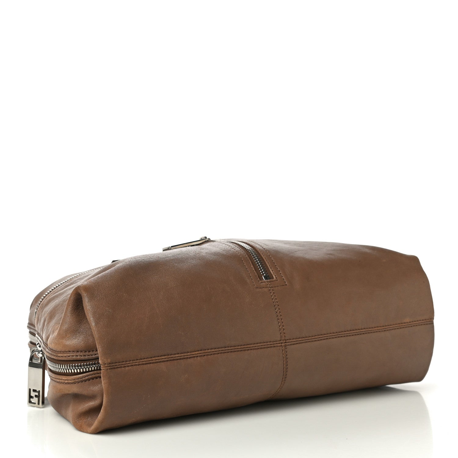 Fendi Sheepskin Zipper Satchel Beige 4 of 16
