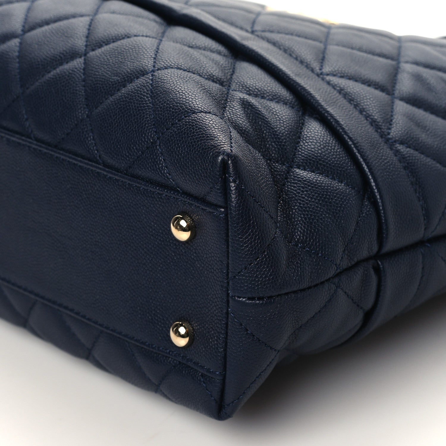 Chanel Caviar Quilted Small Zipped Shopping Tote Navy Blue 10 of 10