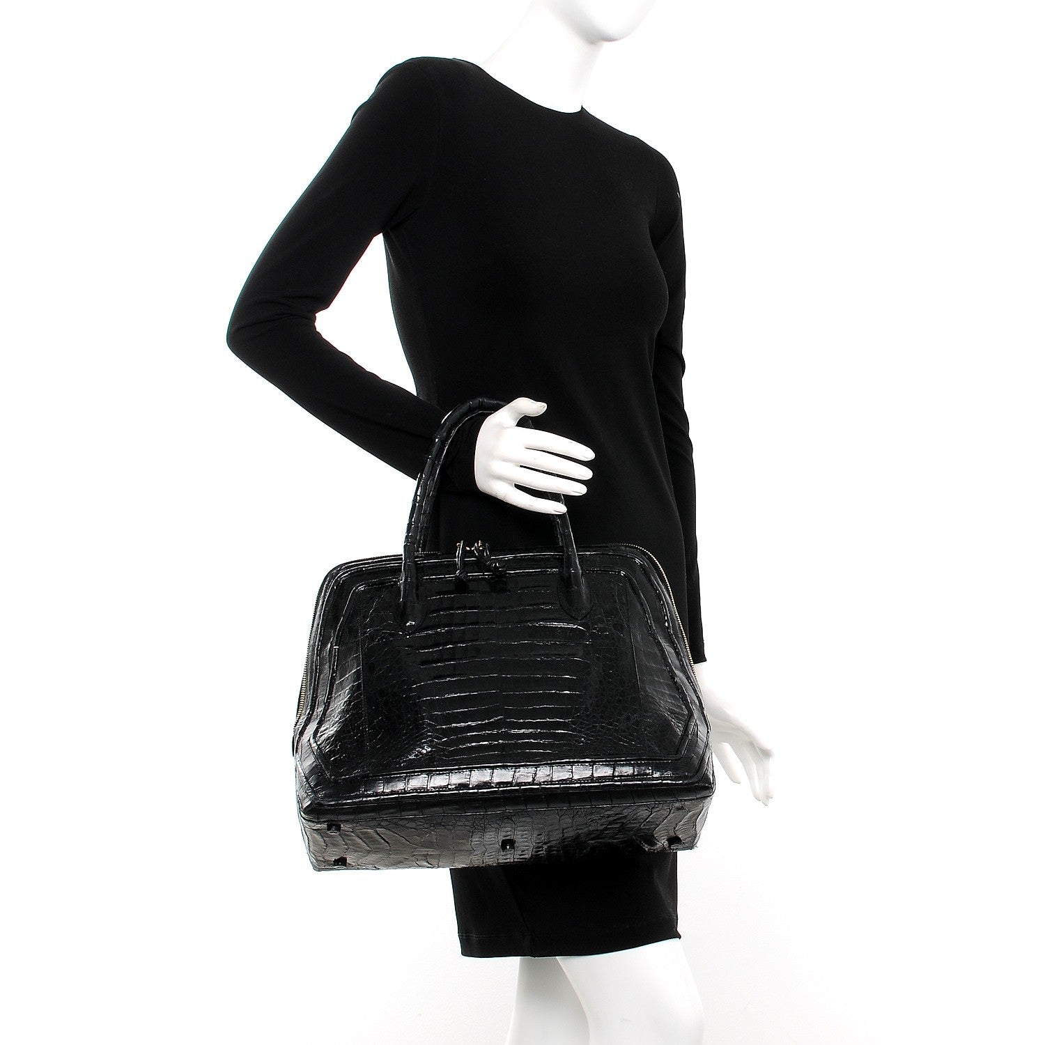Nancy Gonzalez Crocodile Top Handle Tote Black 2 of 25