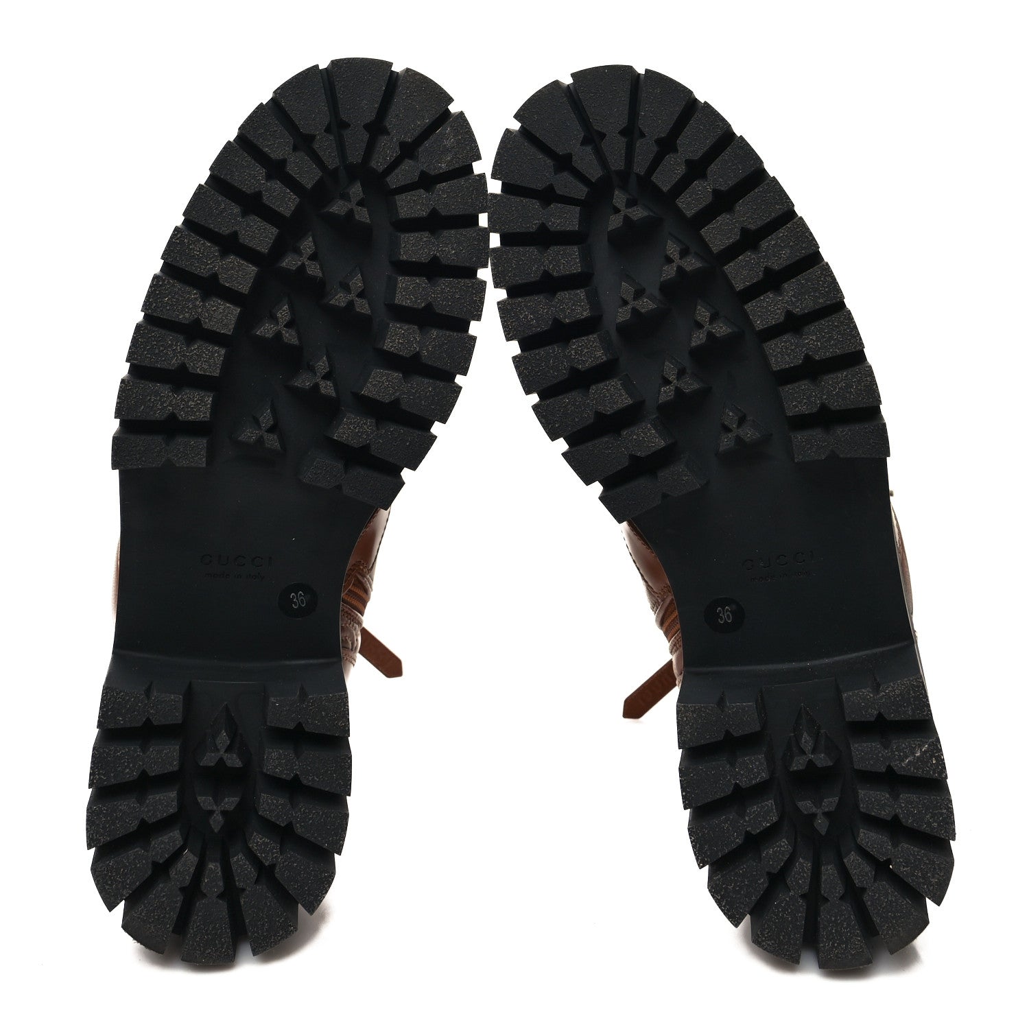 Gucci Cordovan Lux Nappa GG Matelasse Lace Up 60mm Combat Boots 36 Dark Hazel Brown 5 of 9