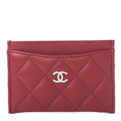 Chanel Caviar Quilted Card Holder Dark Red 1 of 10