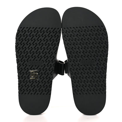 Hermes Calfskin Womens Chypre Sandals 39 Black 5 of 9