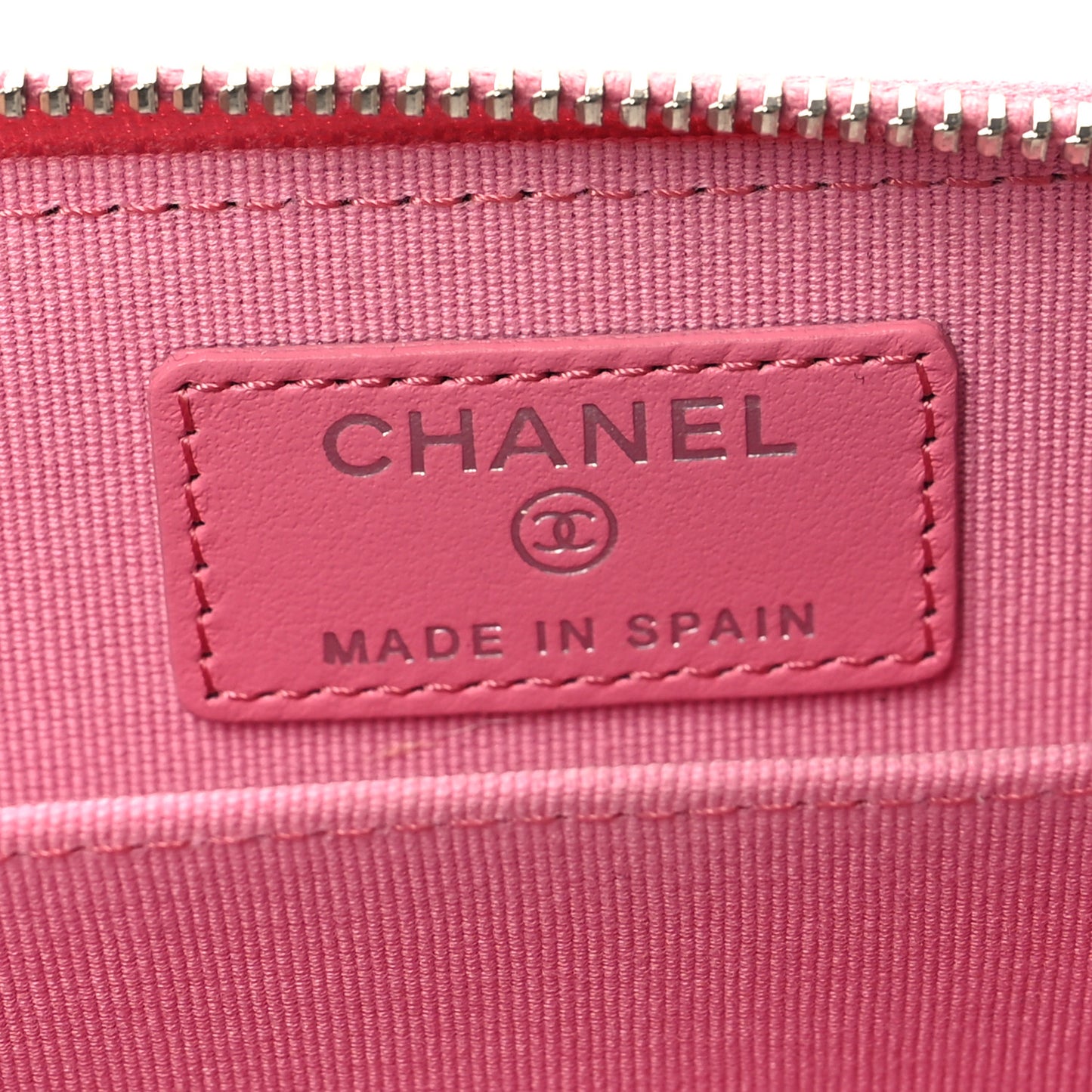 Caviar Quilted Boy Zip Around Coin Purse Wallet Pink