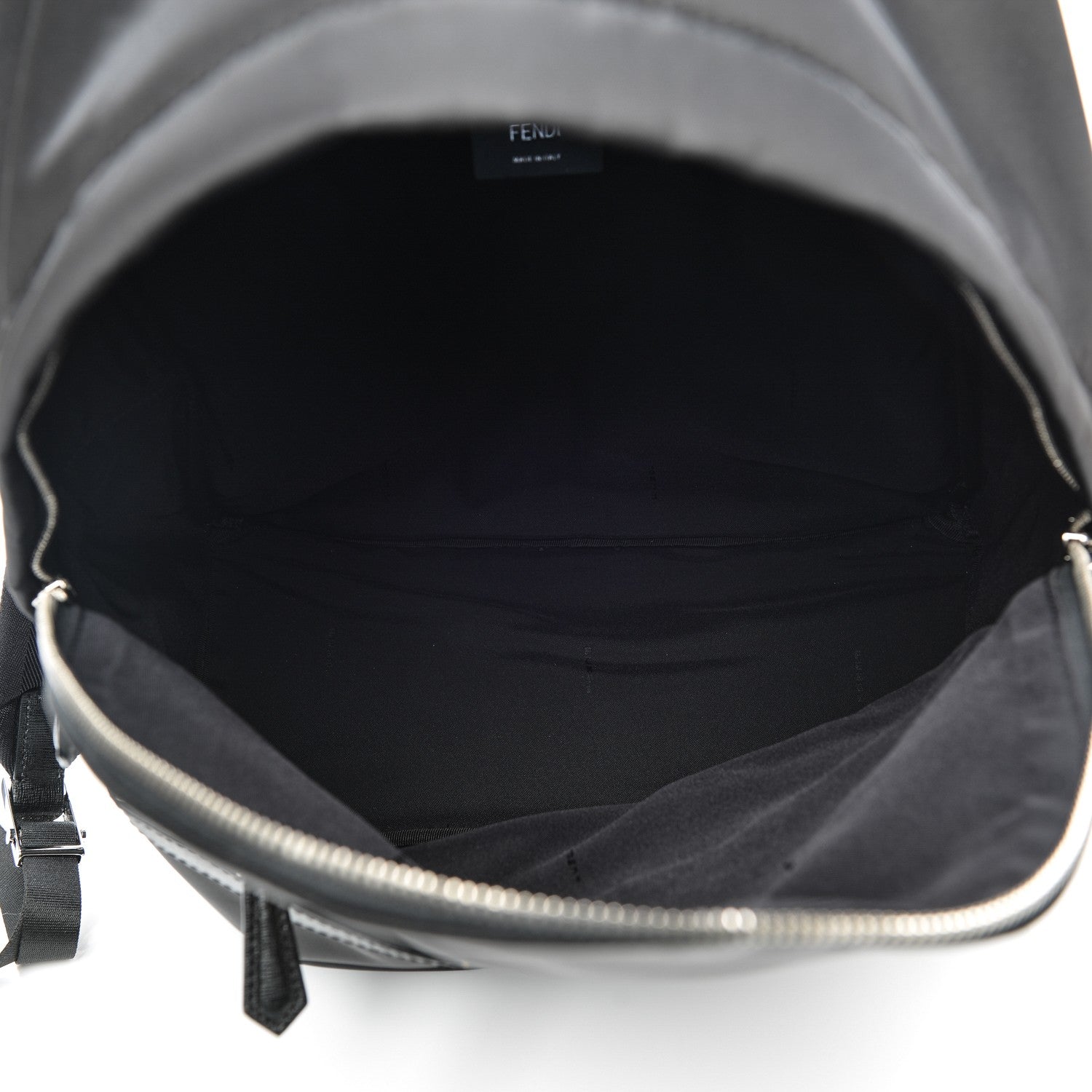 Fendi Nylon Vitello Elite Monster Eyes Rounded Backpack Black Yellow 8 of 8