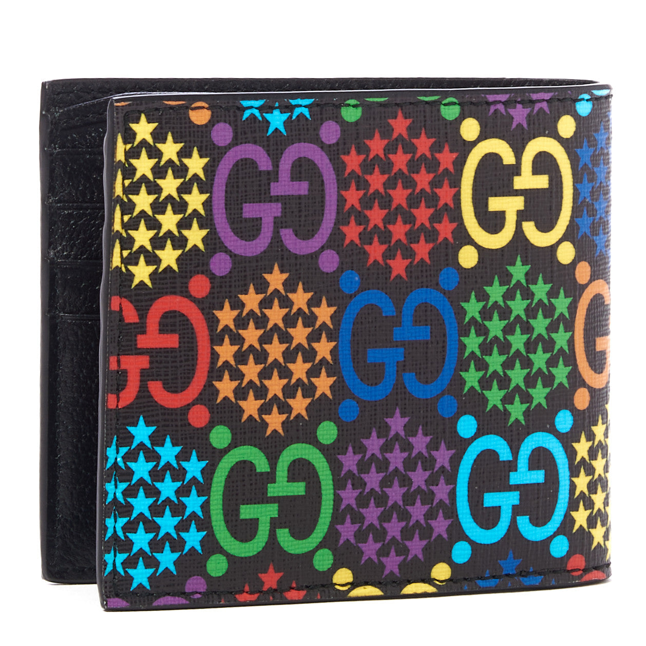 GG Supreme Monogram Psychedelic Bi-Fold Wallet Black Multicolor