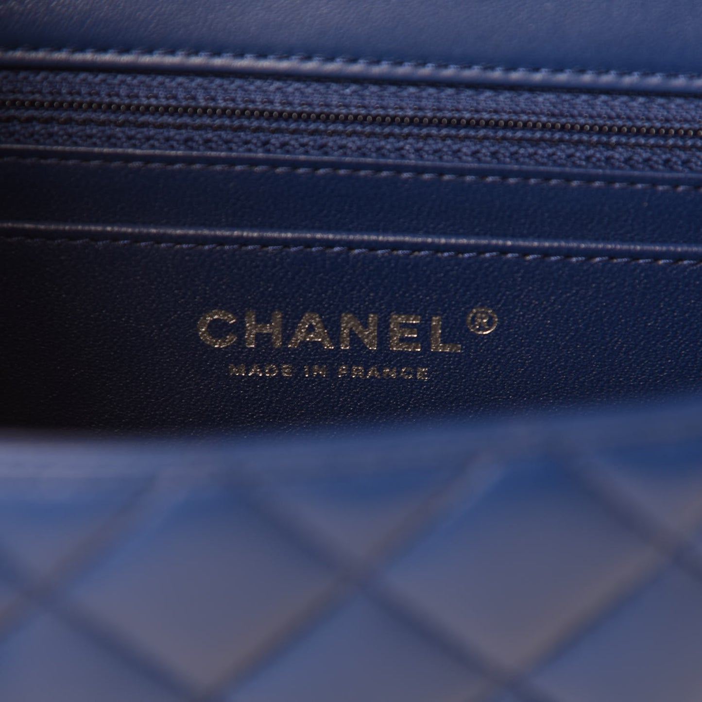 Lambskin Quilted Mini Rectangular Flap Blue