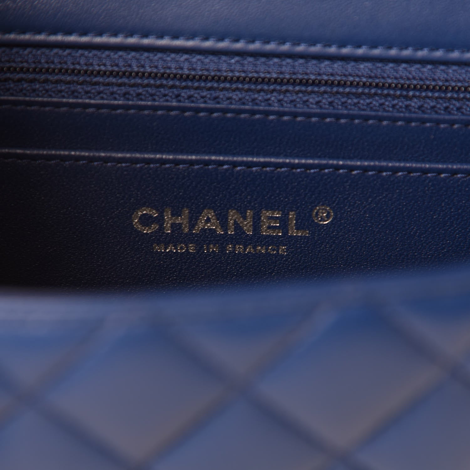 Chanel Lambskin Quilted Mini Rectangular Flap Blue 9 of 12