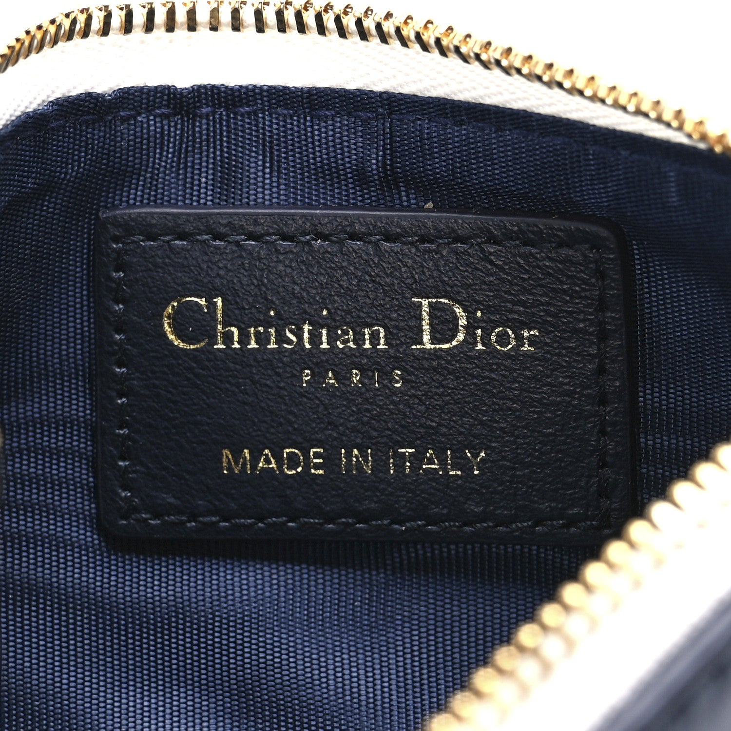 Christian Dior Calfskin Vibe Zip Key Wallet Blue White 5 of 10