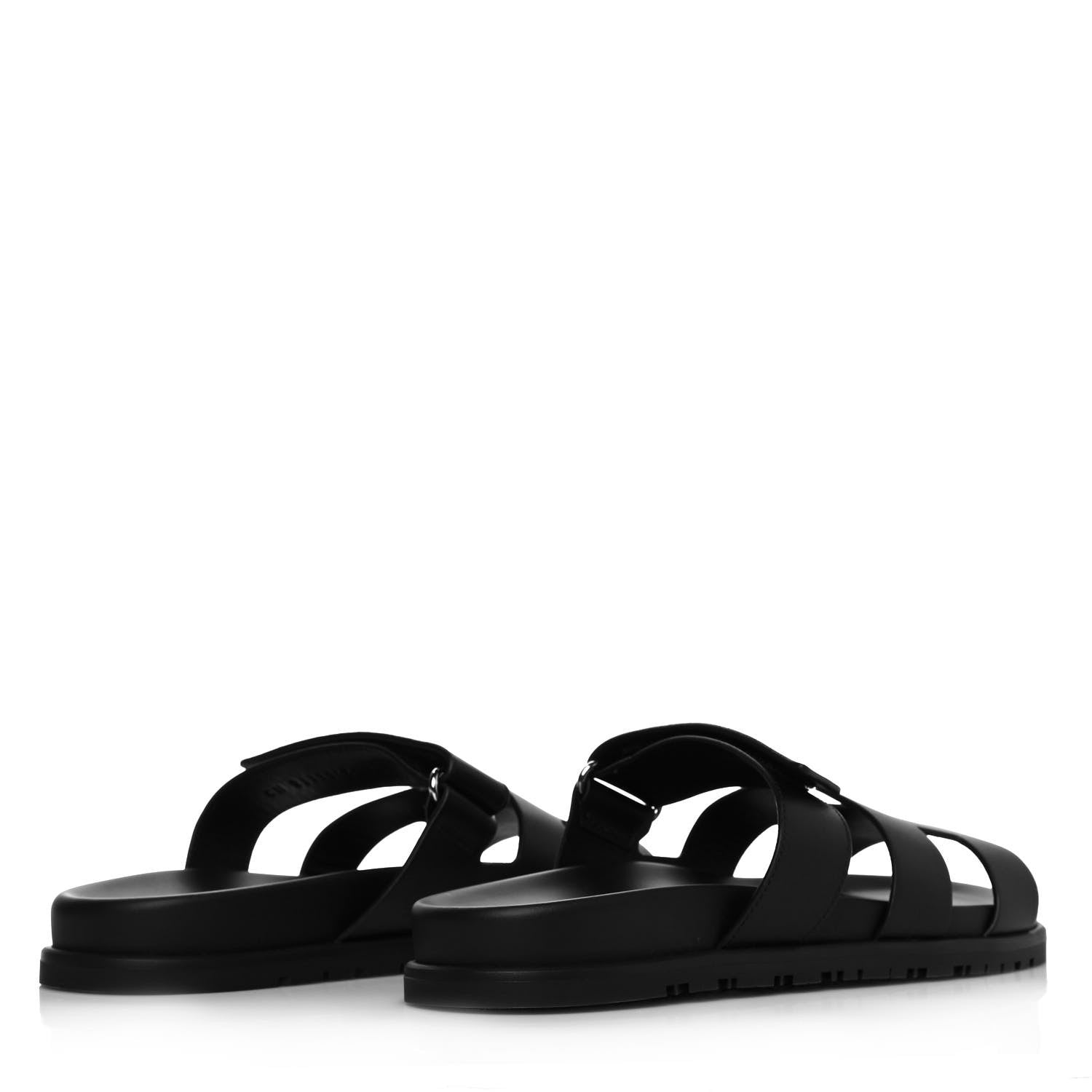 Hermes Calfskin Womens Chypre Sandals 40 Black 4 of 8
