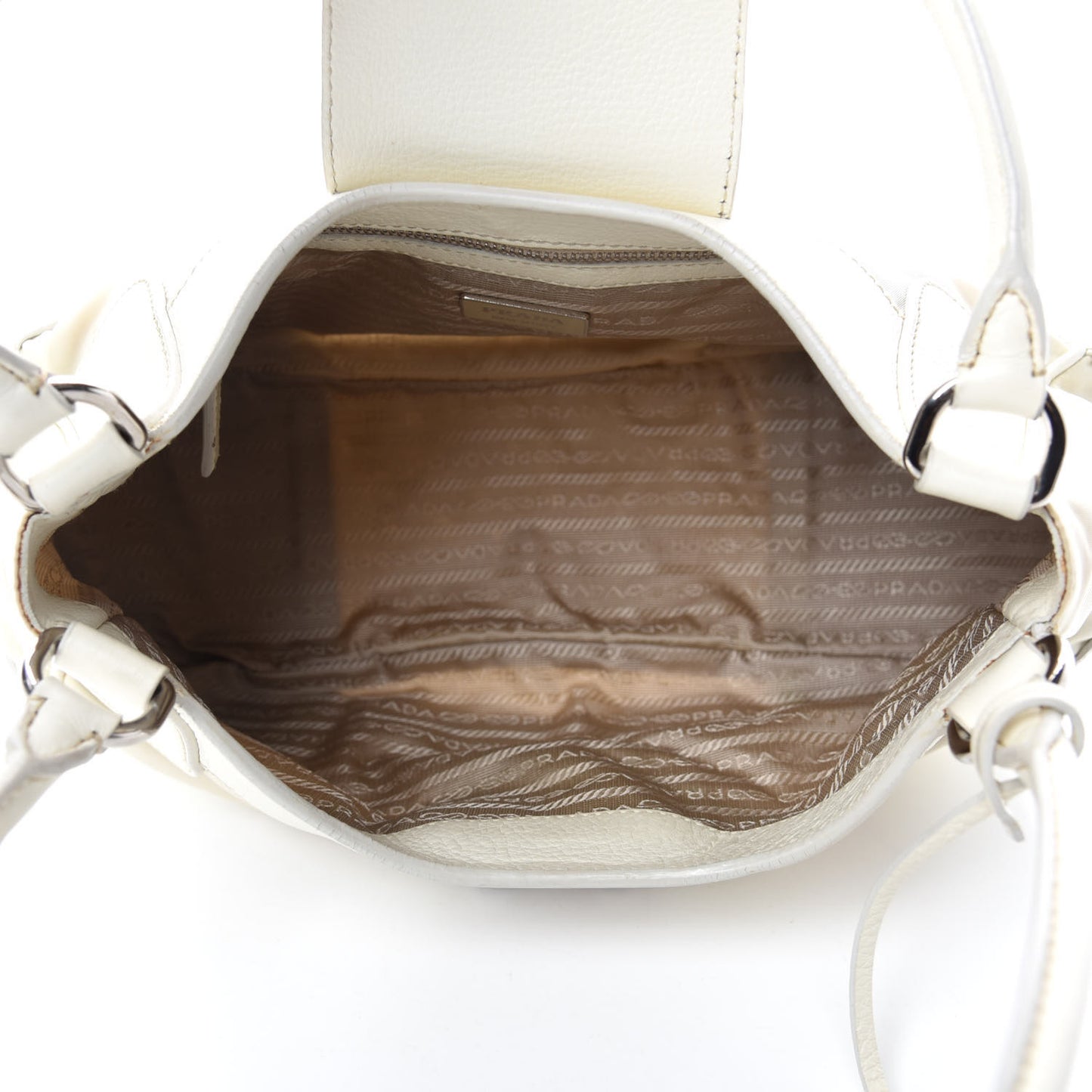 Nylon Tessuto Vitello Daino Pushlock Tote Lavanda Bianco